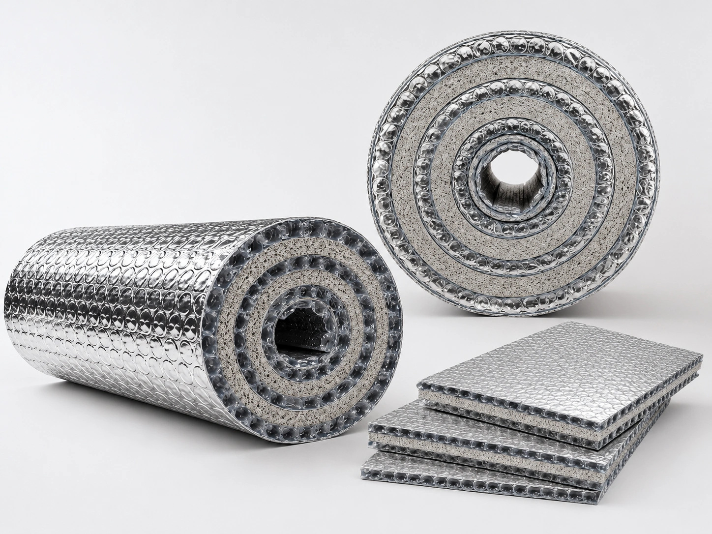 MaruCool hybrid insulation sheet, 14 mm XLPE bubble insulation with aluminium foil